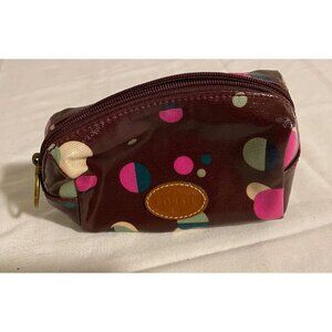 Fossil Polka Dot Cosmetic Bag Brown/Multicolor Vinyl